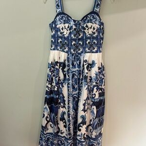 Rosella Blue and White Floral Dress